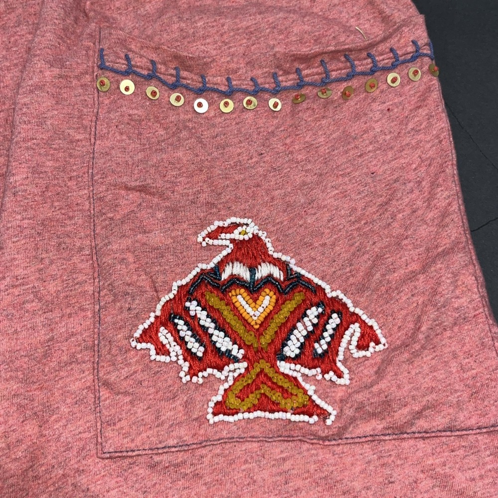 2- Double D RanchShort Pull On Skirts Pink & Gray Embroidered Sz Med Tie Waist - Picture 4 of 16